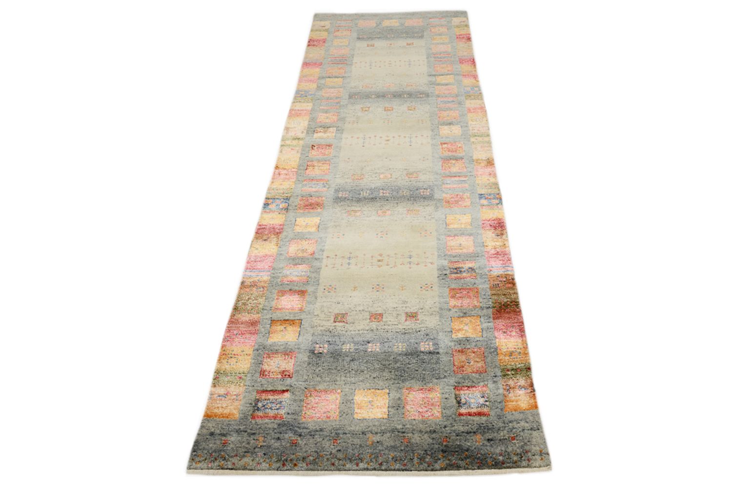 Alfombra de pasillo Alfombra Gabbeh - Loribaft Indus - 295 x 82 cm - multicolor