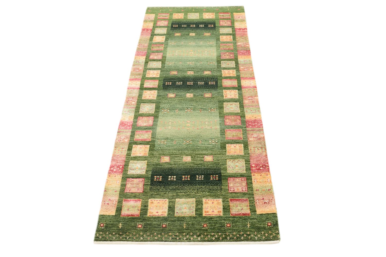 Alfombra de pasillo Alfombra Gabbeh - Loribaft Indus - 192 x 76 cm - multicolor