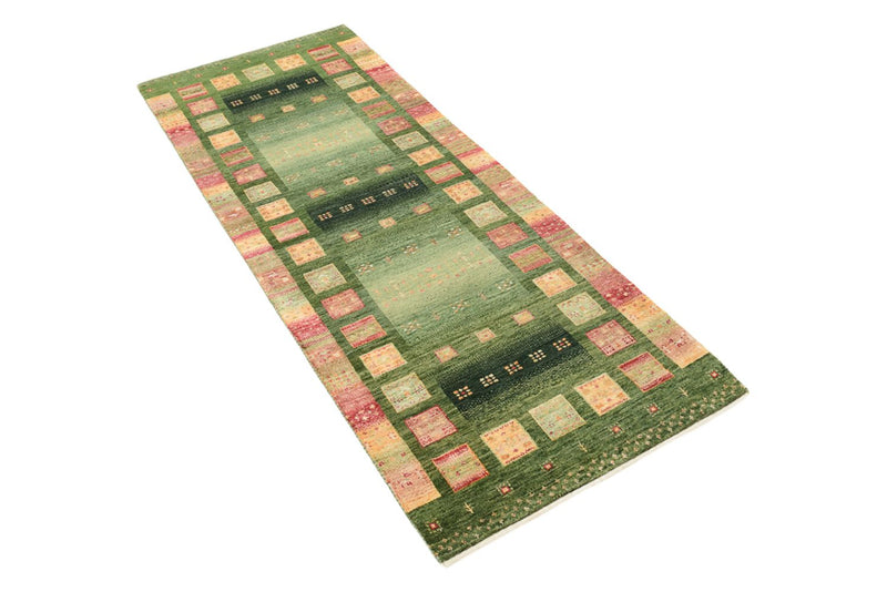 Alfombra de pasillo Alfombra Gabbeh - Loribaft Indus - 192 x 76 cm - multicolor
