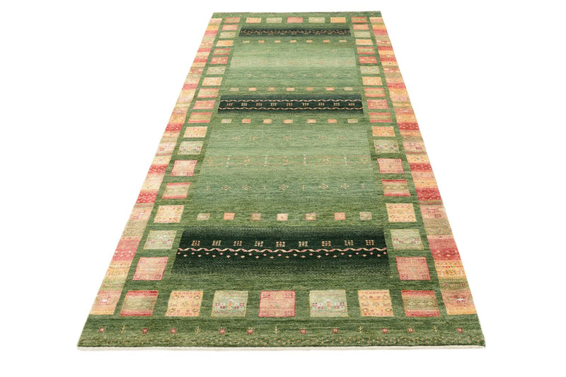 Alfombra de pasillo Alfombra Gabbeh - Loribaft Indus - 301 x 129 cm - multicolor