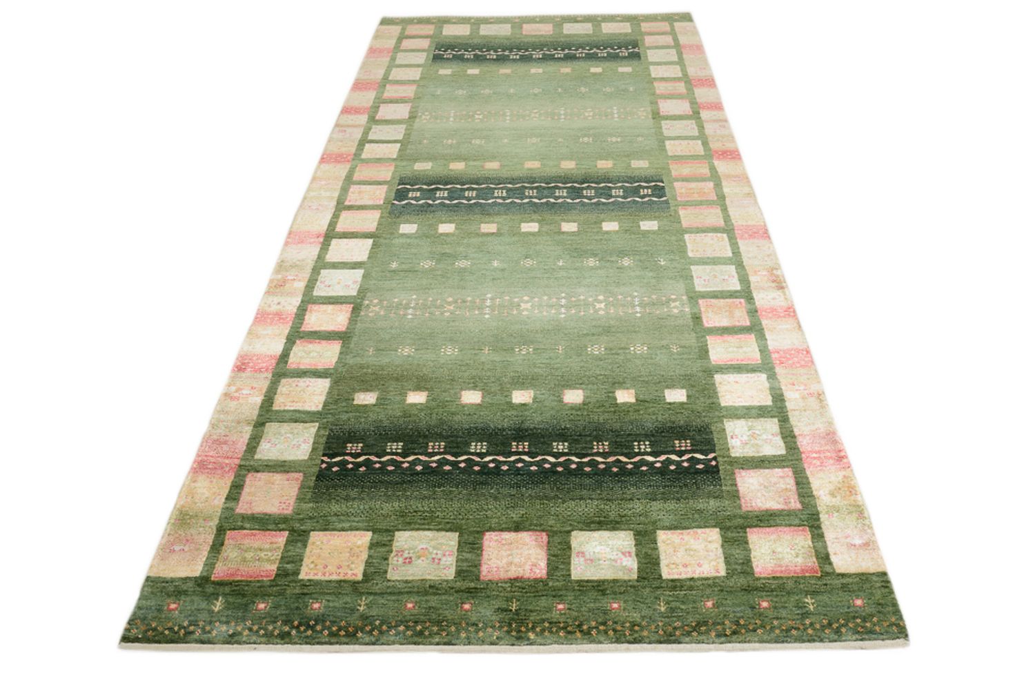 Alfombra de pasillo Alfombra Gabbeh - Loribaft Indus - 301 x 129 cm - multicolor