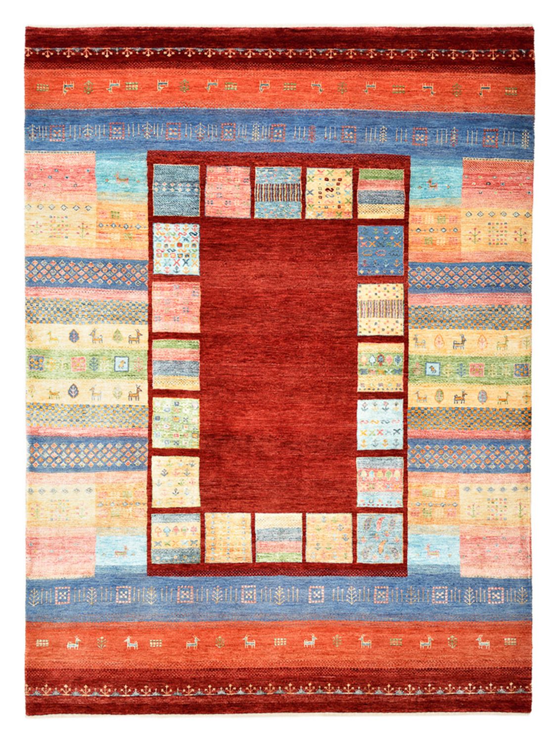 Alfombra Gabbeh - Loribaft Indus - 241 x 178 cm - multicolor