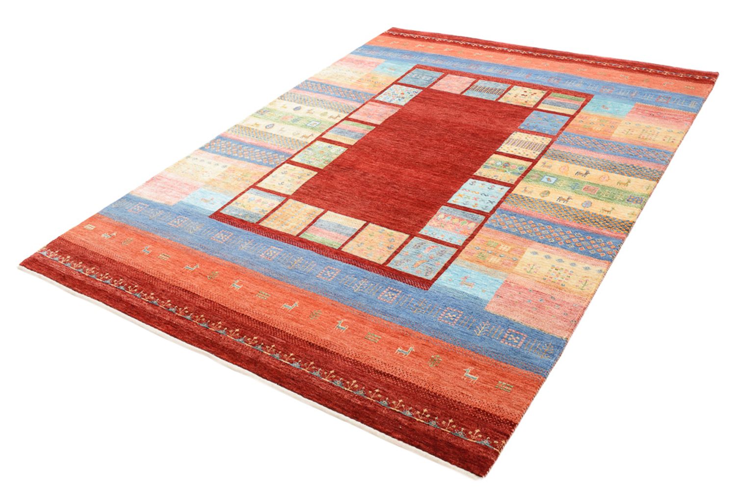 Alfombra Gabbeh - Loribaft Indus - 241 x 178 cm - multicolor