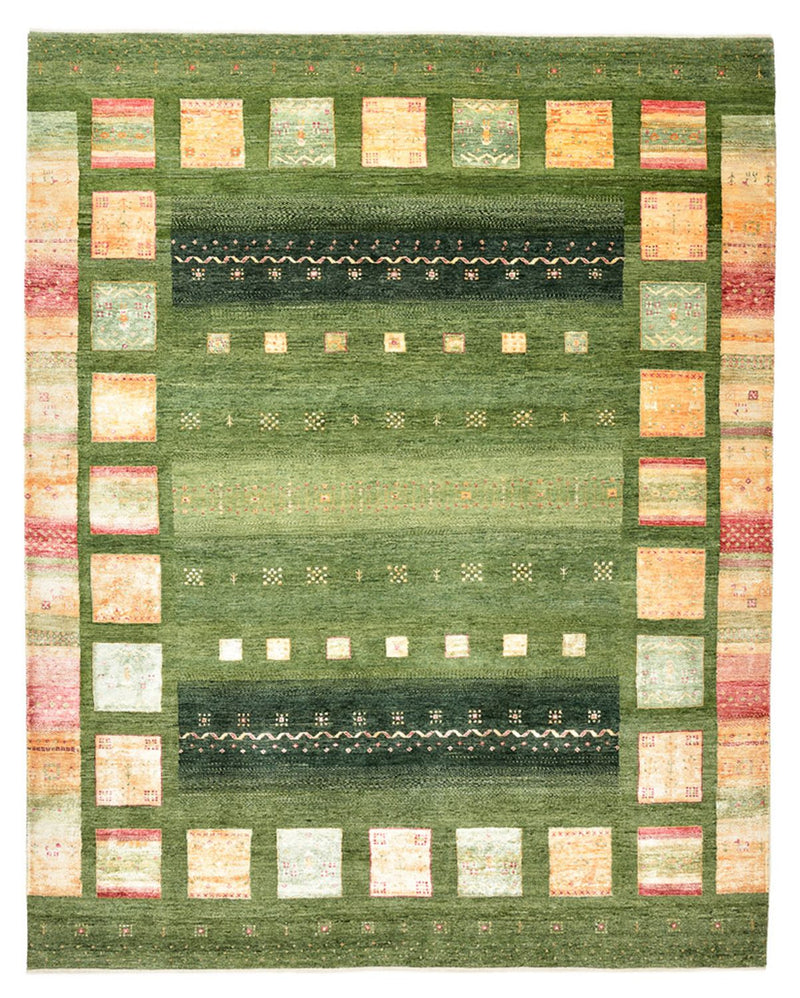 Alfombra Gabbeh - Loribaft Indus - 259 x 208 cm - verde