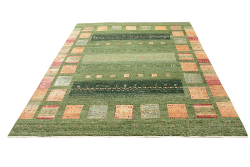 Alfombra Gabbeh - Loribaft Indus - 259 x 208 cm - verde