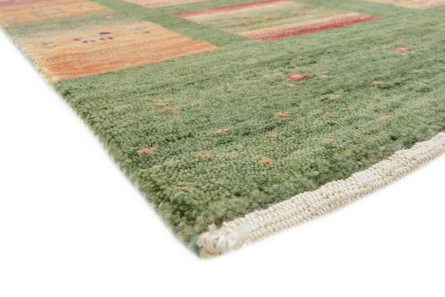 Alfombra Gabbeh - Loribaft Indus - 259 x 208 cm - verde