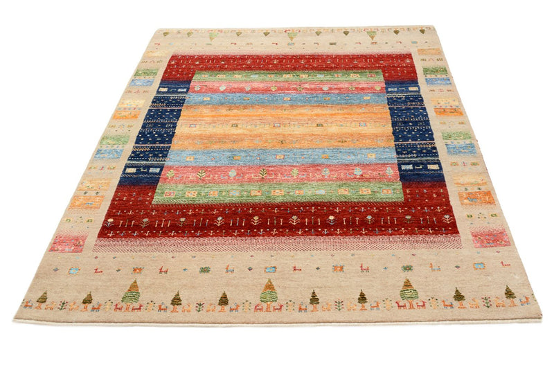 Alfombra Gabbeh - Loribaft Indus - 198 x 154 cm - multicolor