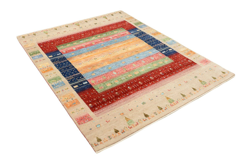 Alfombra Gabbeh - Loribaft Indus - 198 x 154 cm - multicolor