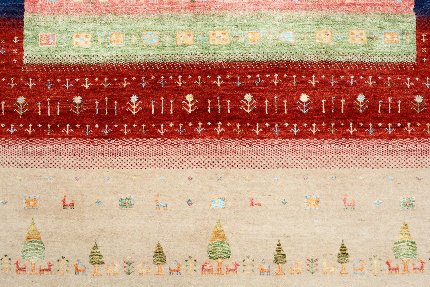 Alfombra Gabbeh - Loribaft Indus - 198 x 154 cm - multicolor