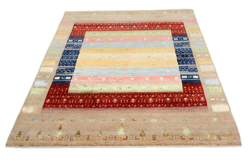 Alfombra Gabbeh - Loribaft Indus - 198 x 154 cm - multicolor