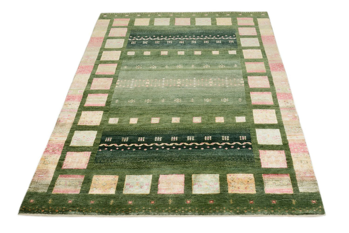 Alfombra Gabbeh - Loribaft Indus - 183 x 127 cm - verde