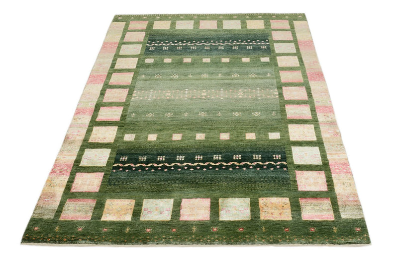 Alfombra Gabbeh - Loribaft Indus - 183 x 127 cm - verde