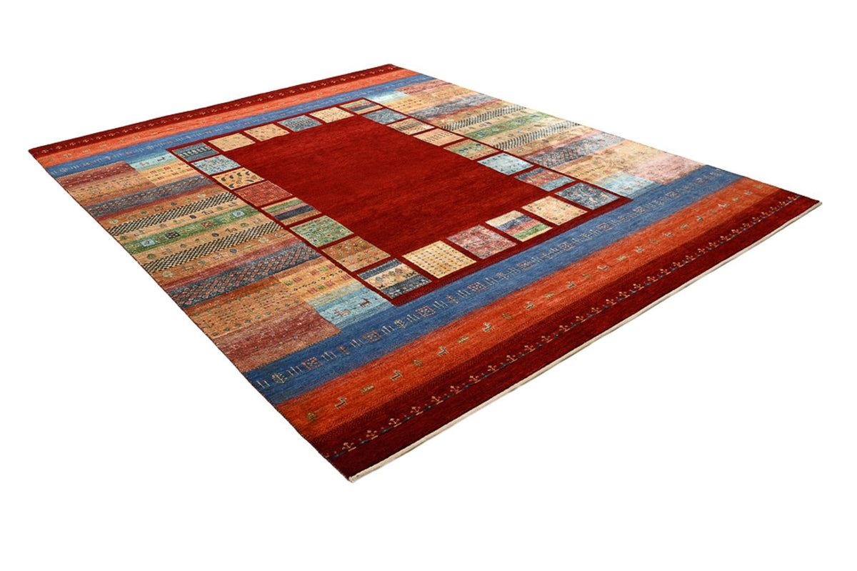 Alfombra Gabbeh - Loribaft Indus - 305 x 243 cm - rojo