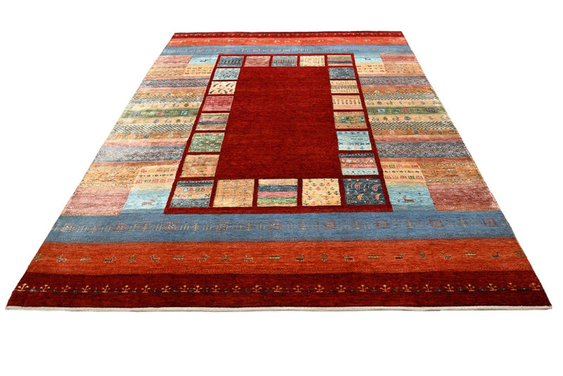 Alfombra Gabbeh - Loribaft Indus - 302 x 206 cm - rojo