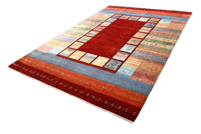 Alfombra Gabbeh - Loribaft Indus - 302 x 206 cm - rojo