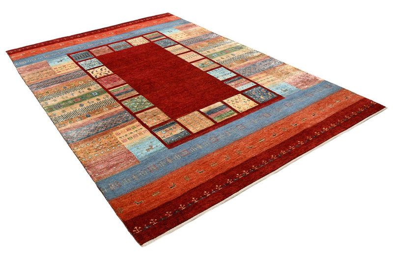 Alfombra Gabbeh - Loribaft Indus - 302 x 206 cm - rojo