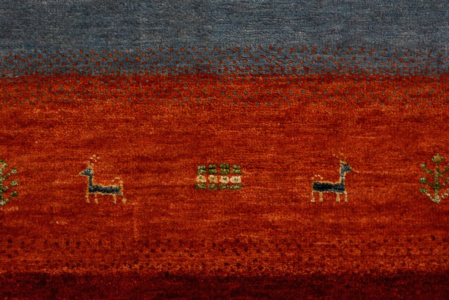 Alfombra Gabbeh - Loribaft Indus - 302 x 206 cm - rojo
