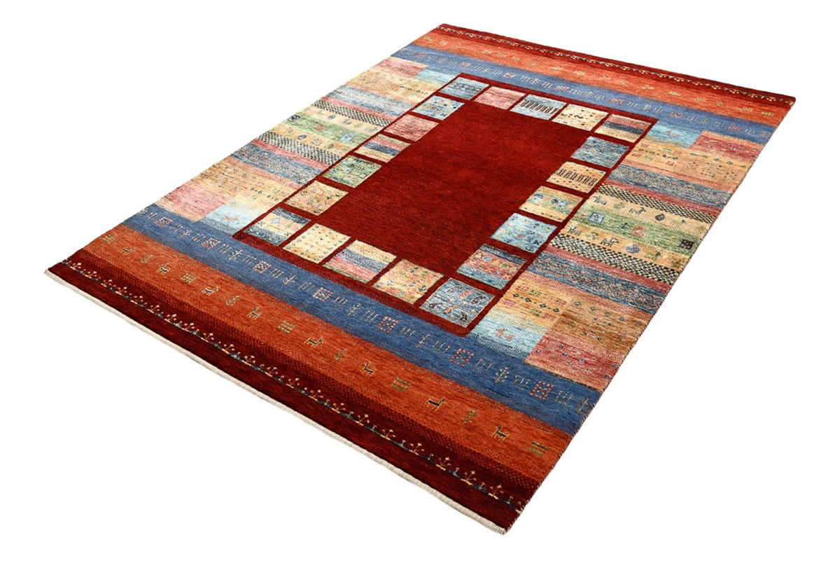 Alfombra Gabbeh - Loribaft Indus - 201 x 155 cm - rojo