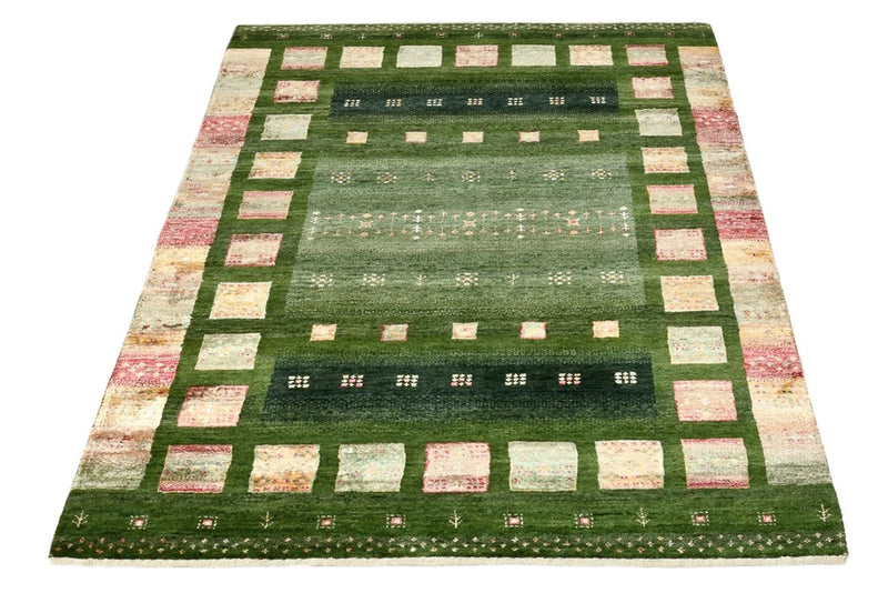 Alfombra Gabbeh - Loribaft Indus - 154 x 105 cm - verde