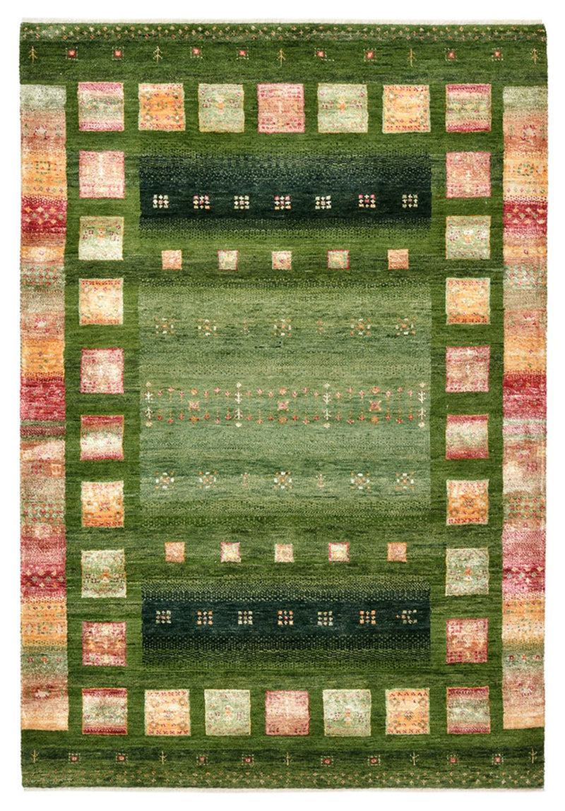 Alfombra Gabbeh - Loribaft Indus - 154 x 106 cm - verde