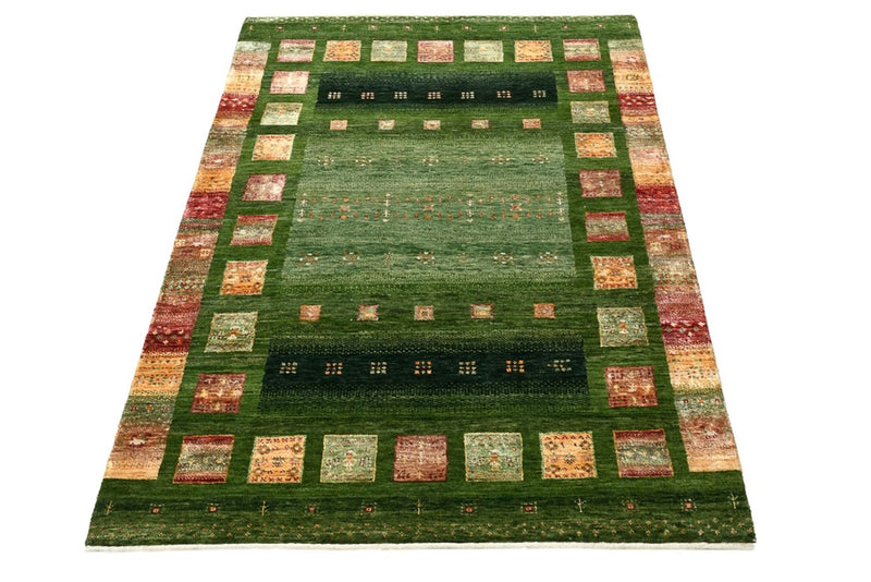 Alfombra Gabbeh - Loribaft Indus - 154 x 106 cm - verde