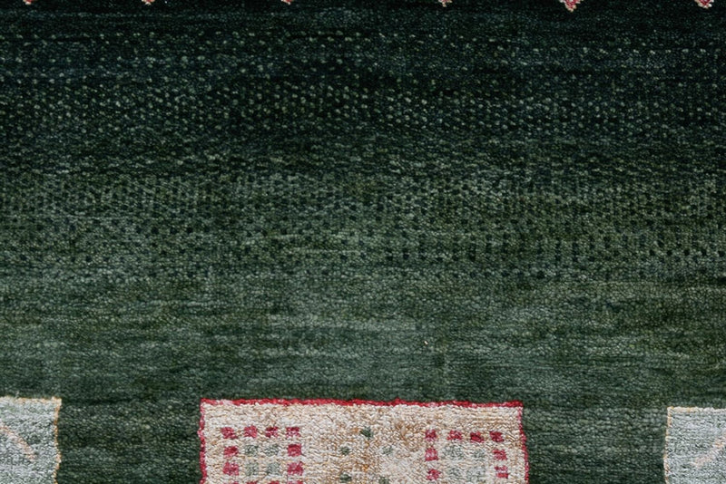 Alfombra Gabbeh - Loribaft Indus - 346 x 245 cm - verde