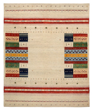 Alfombra Gabbeh - Loribaft Indus - 298 x 249 cm - beige claro