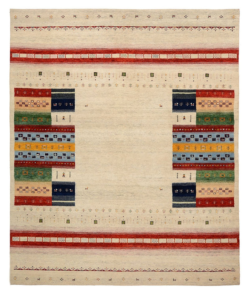 Alfombra Gabbeh - Loribaft Indus - 298 x 249 cm - beige claro