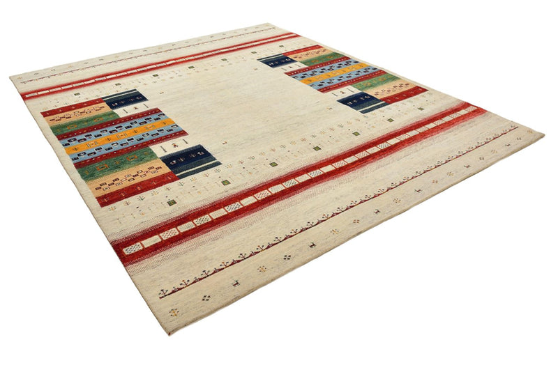 Alfombra Gabbeh - Loribaft Indus - 298 x 249 cm - beige claro