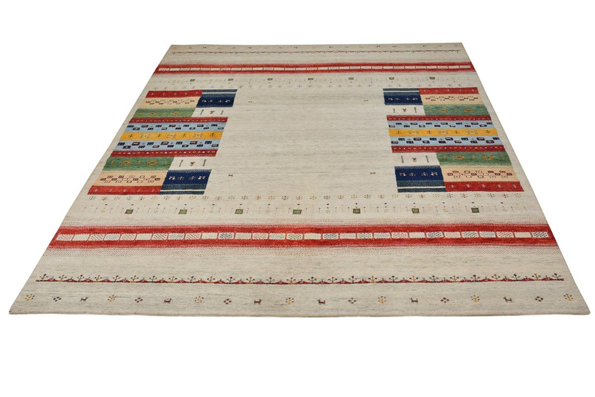 Alfombra Gabbeh - Loribaft Indus - 298 x 249 cm - beige claro