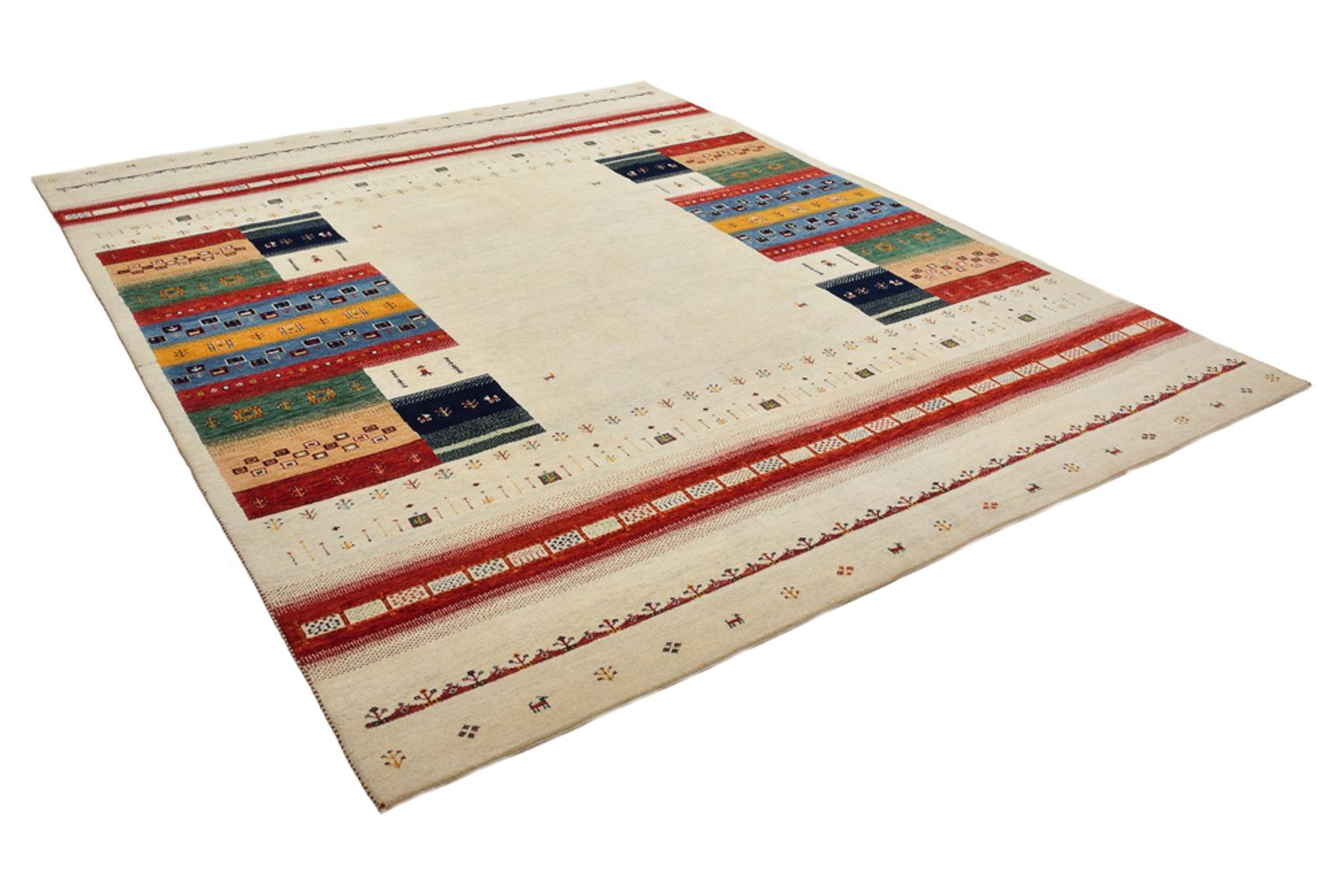 Alfombra Gabbeh - Loribaft Indus - 308 x 246 cm - beige claro