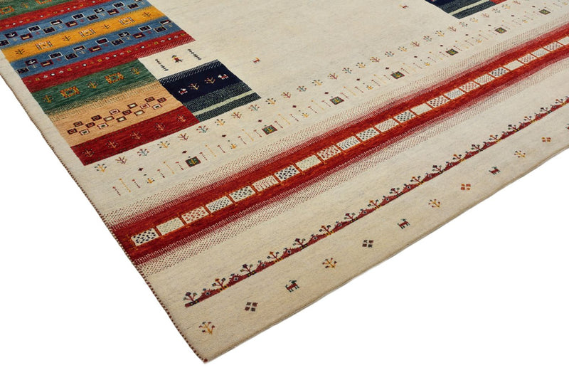 Alfombra Gabbeh - Loribaft Indus - 308 x 246 cm - beige claro