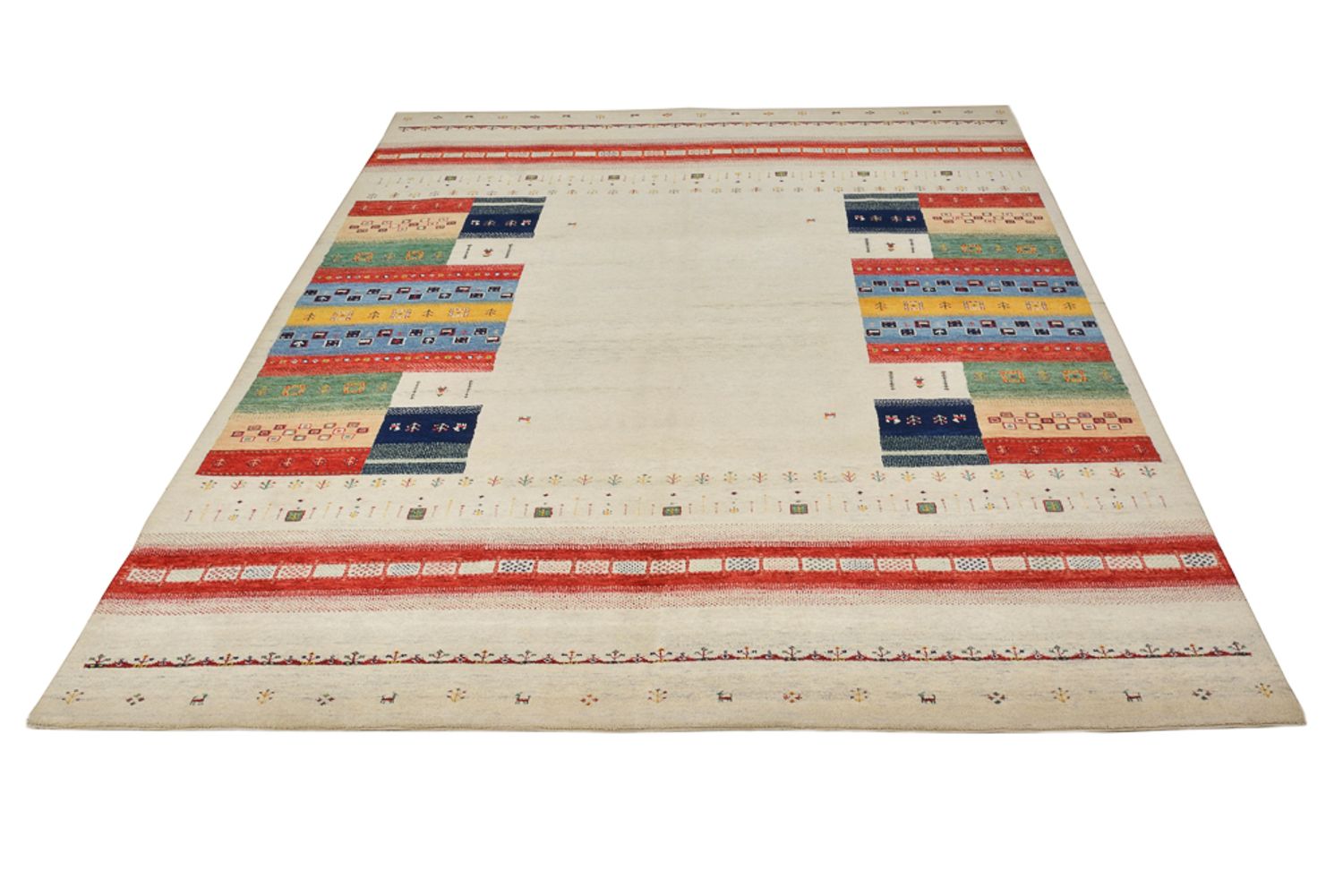 Alfombra Gabbeh - Loribaft Indus - 308 x 246 cm - beige claro