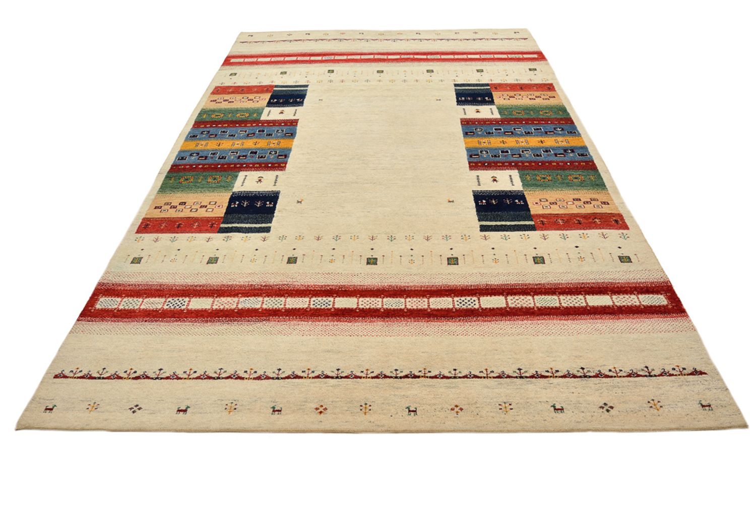 Alfombra Gabbeh - Loribaft Indus - 303 x 205 cm - beige claro