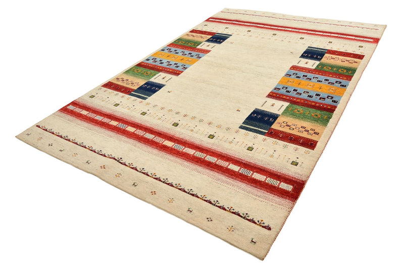Alfombra Gabbeh - Loribaft Indus - 305 x 198 cm - beige claro