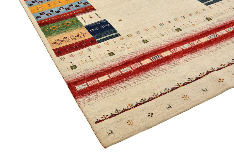 Alfombra Gabbeh - Loribaft Indus - 305 x 198 cm - beige claro