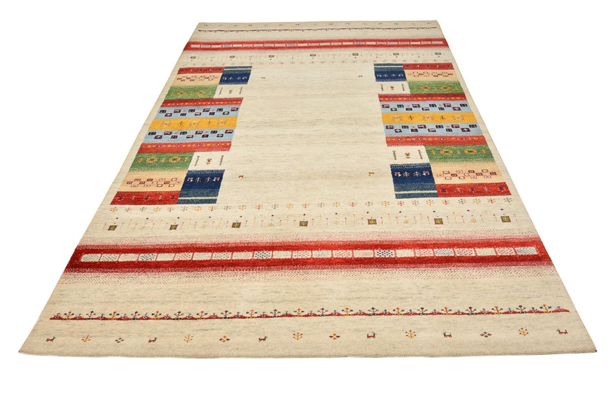 Alfombra Gabbeh - Loribaft Indus - 305 x 198 cm - beige claro