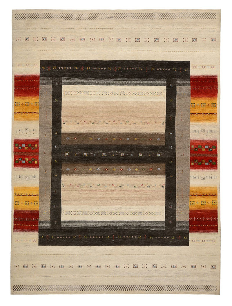 Alfombra Gabbeh - Loribaft Indus - 347 x 254 cm - beige claro