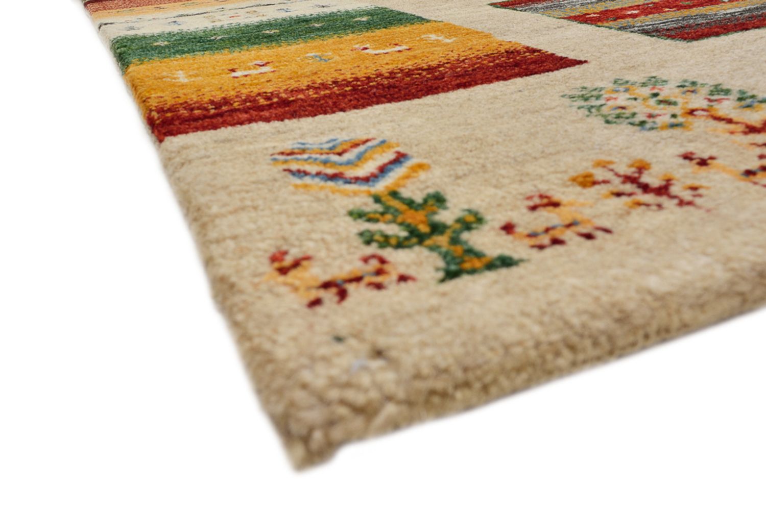 Alfombra Gabbeh - Loribaft Indus cuadrado  - 256 x 250 cm - beige claro