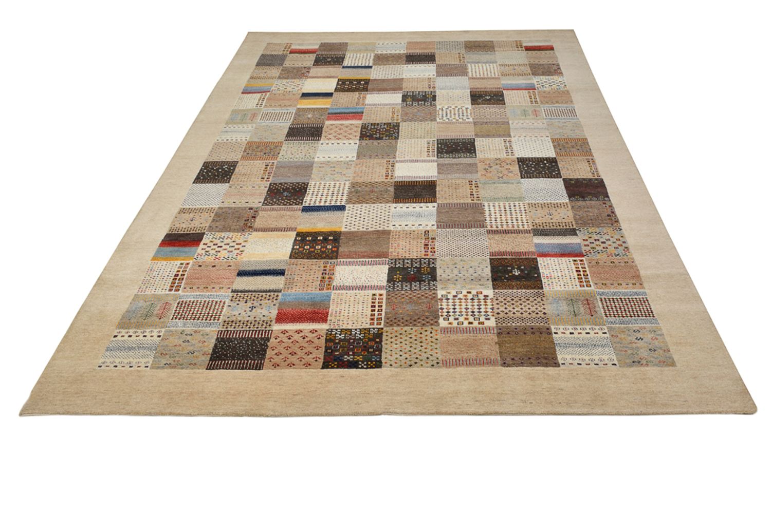 Alfombra Gabbeh - Loribaft Indus - 348 x 248 cm - beige oscuro