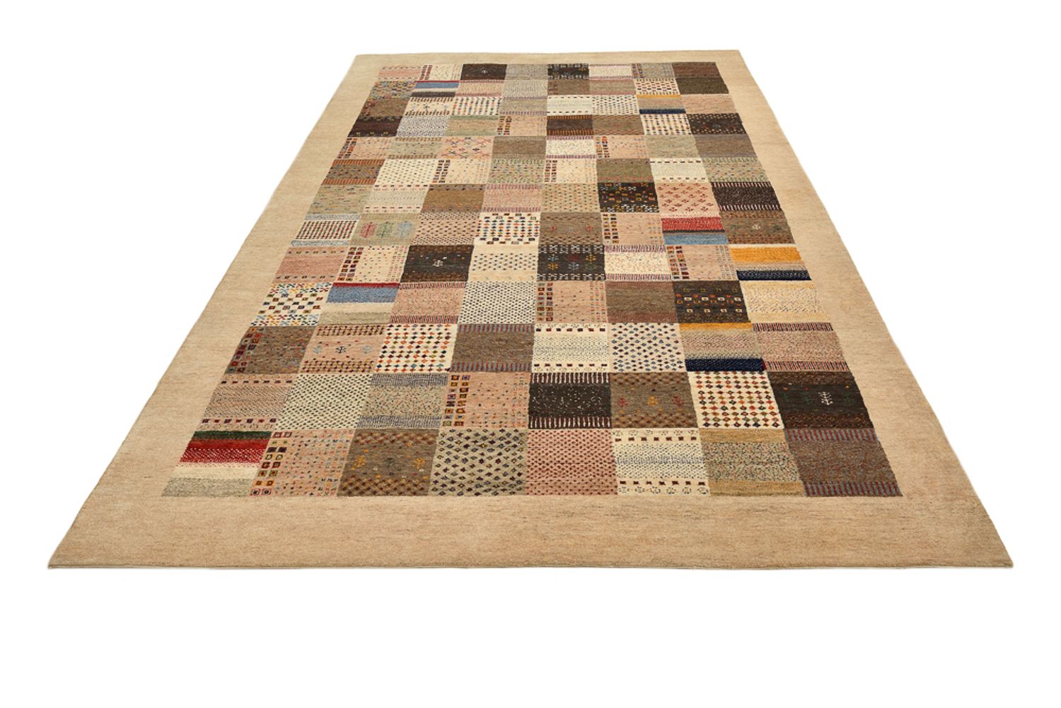 Alfombra Gabbeh - Loribaft Indus - 308 x 200 cm - beige oscuro