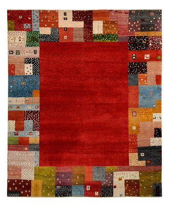 Alfombra Gabbeh - Loribaft Indus - 294 x 247 cm - rojo