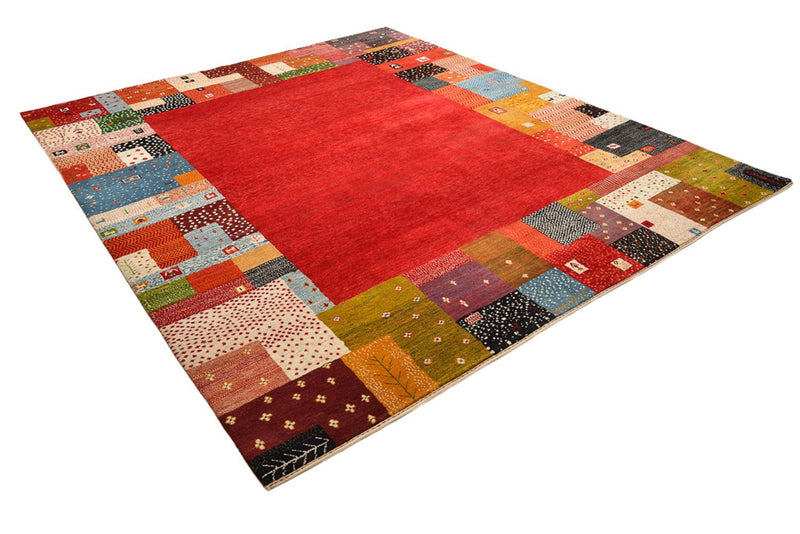 Alfombra Gabbeh - Loribaft Indus - 294 x 247 cm - rojo