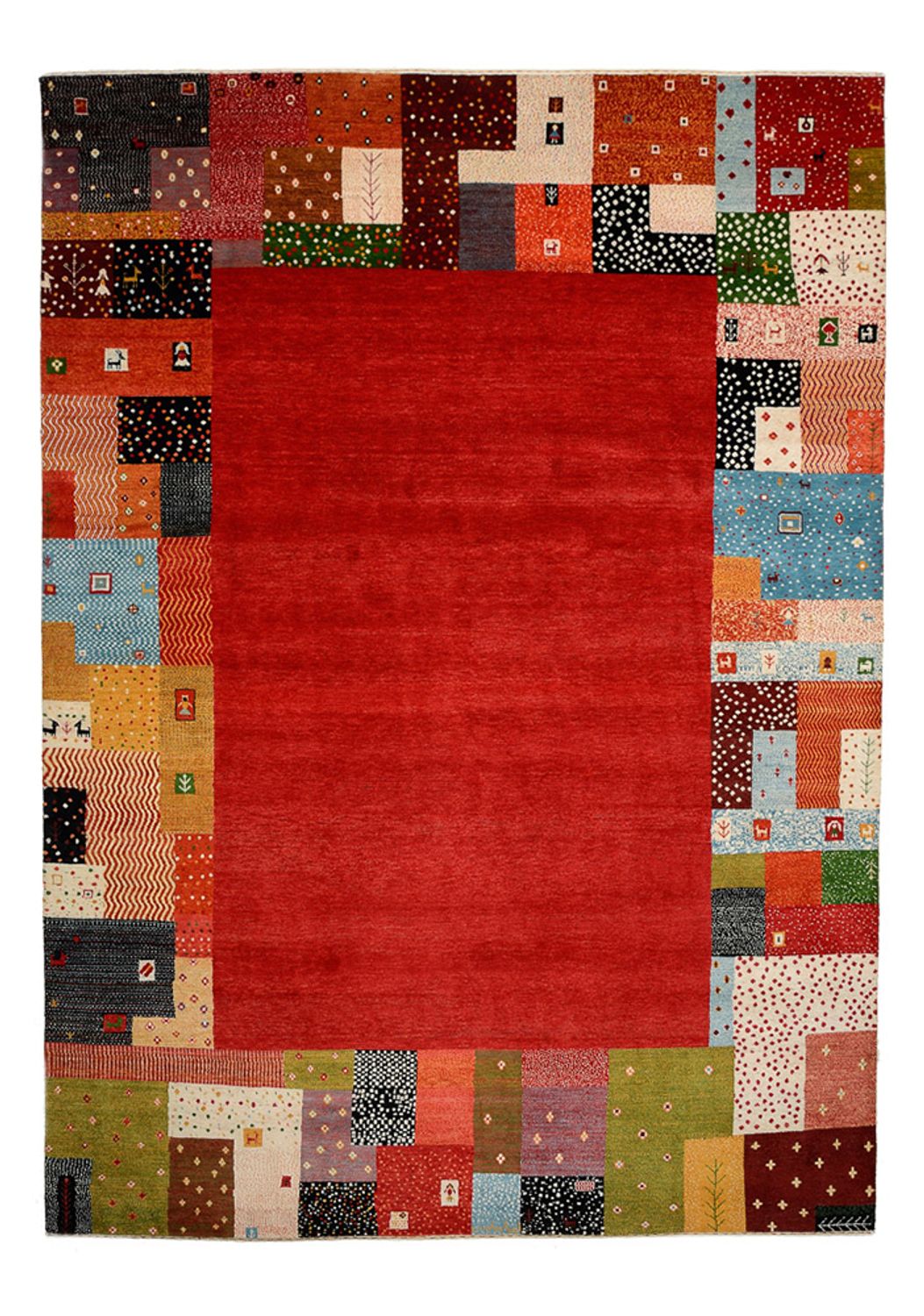 Alfombra Gabbeh - Loribaft Indus - 344 x 251 cm - rojo