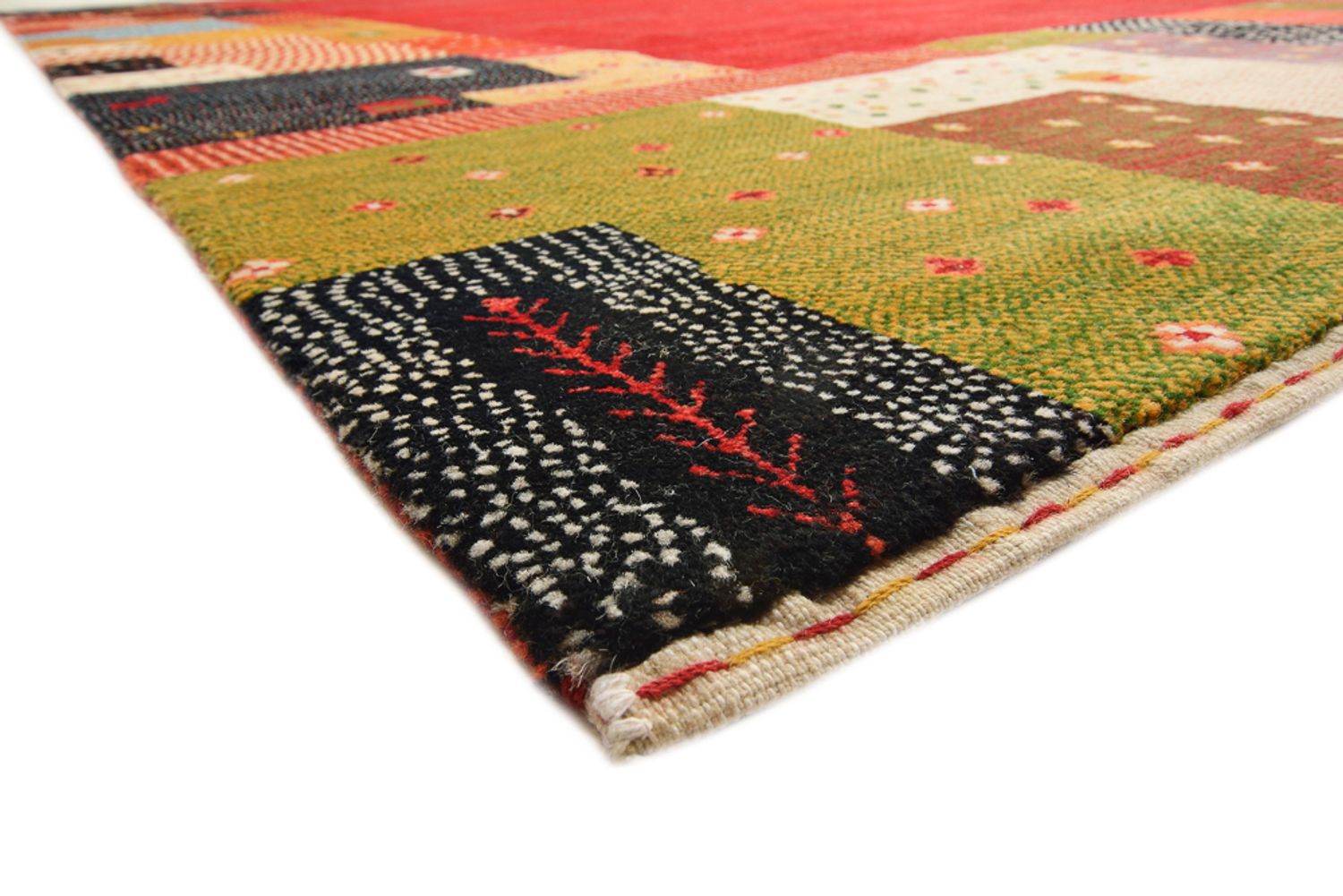 Alfombra Gabbeh - Loribaft Indus - 344 x 251 cm - rojo