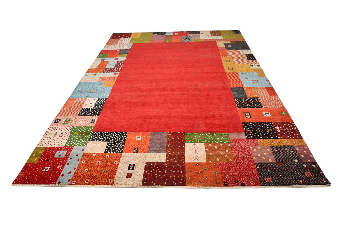 Alfombra Gabbeh - Loribaft Indus - 344 x 251 cm - rojo