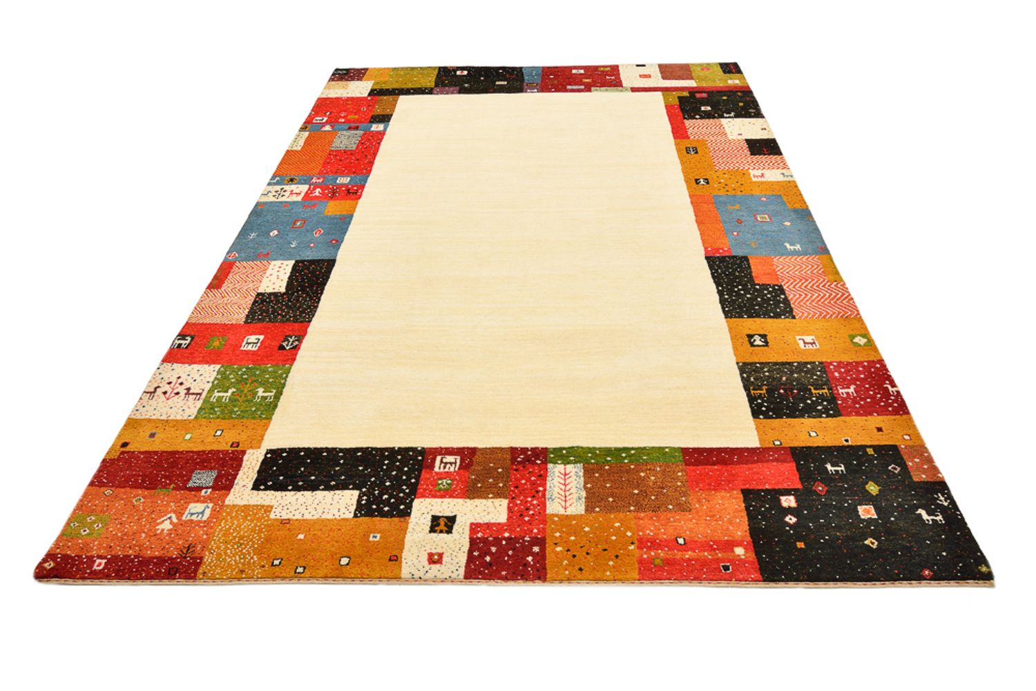 Alfombra Gabbeh - Loribaft Indus - 294 x 207 cm - beige claro