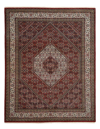Alfombra persa - Bidjar - Real - 250 x 199 cm - rojo burdeos