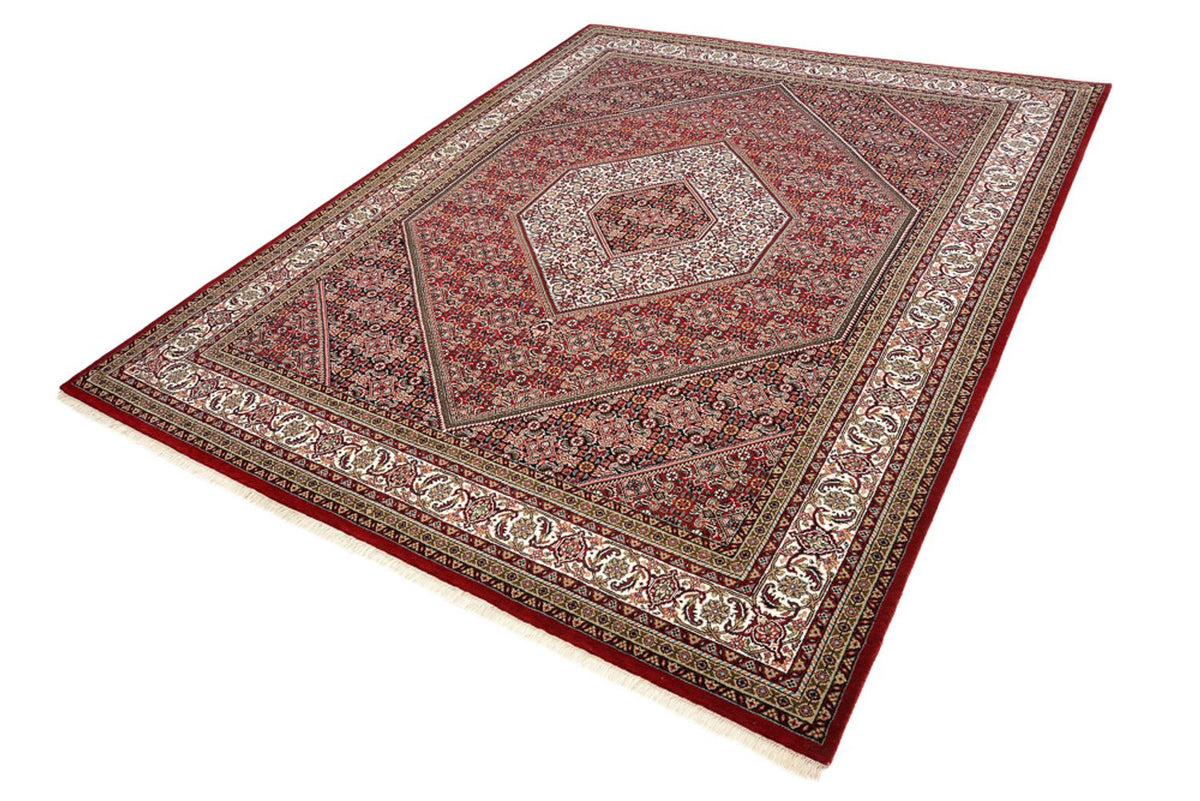 Alfombra persa - Bidjar - Real - 250 x 199 cm - rojo burdeos