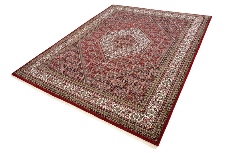 Alfombra persa - Bidjar - Real - 250 x 199 cm - rojo burdeos